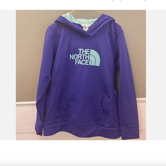 The North Face Hoodie XL Half Dome Womens Purple Blue Logo Fleece Hike Camp Gorp - Picture 1 of 7